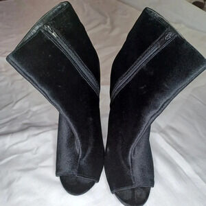 Just Fab velour heeled boots with zippers on the side